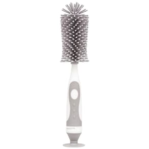 Escova Buba Para Mamadeira e Chupeta Em Silicone Cinza