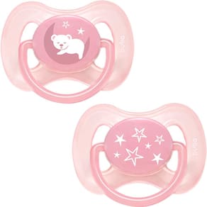 Kit 2 Chupetas Buba Comfort Tam 2 Noturna Ursinhos Rosa