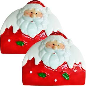 Kit 6 Porta Guardanapo Decorativo Natal Papai Noel Cerâmica
