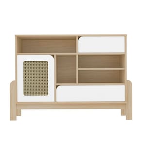 Buffet Nature 1 Porta e 2 Gavetas Terracota e Branco | Artely
