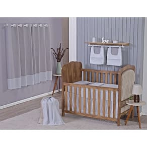 Enxoval Bebe Kit Berço Americano Cortina Algodão Menino