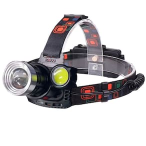 Lanterna Cabeça Recarregável 3 LED Ângulo Ajustável