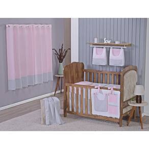 Enxoval Bebe Kit Berço Americano Cortina Algodão Menino