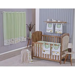 Enxoval Bebe Kit Berço Americano Cortina Algodão Menino