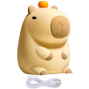 Luminaria Abajur Mesa Capivara Touch Muda de Cor Usb Recarregavel Iluminaçao Decoraçao