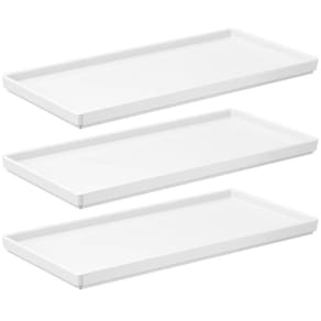 Jogo 3 Pratos 27x13cm Brancos Uno Coza Plástico Servir Bandejas Decorativas