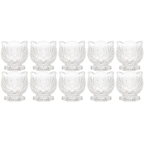 Kit 10 Porta Talheres 8x8cm Mini Organizador de Mesa Dublin Decorativo em Vidro Cristal Lyor
