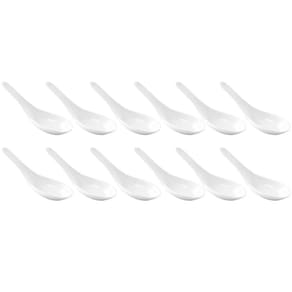 Kit 12 Colheres Japonesa Melamina Branca Haus Finger Food Petisco Couvert