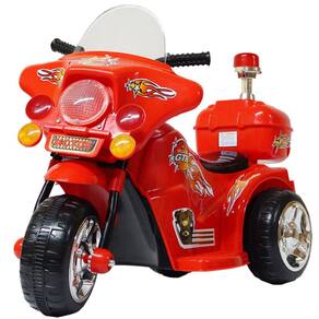 Mini Moto Elétrica Triciclo Criança Infantil Bateria 6V Importway BW006-VM Vermelha Polícia Bivolt