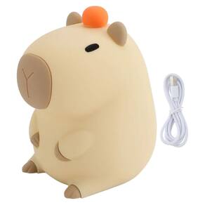 Luminaria Abajur Mesa Capivara Fofa Touch Muda de Cor Recarregavel Usb Iluminaçao Luz