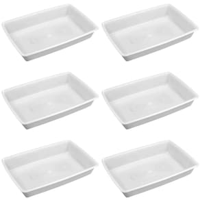 Kit 6 Bandejas de Plástico 7L Bacia Plasvale 45x30x8cm Açougue Restaurante