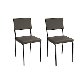 Cadeira Sala de Jantar Zaria 2C128PRF Aço Kit 2 Un Preto/ano Marrom - Kappesberg