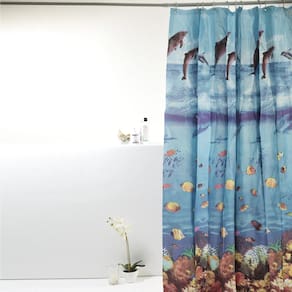 Cortina Para Box Banheiro PVC Antimofo 198x180cm - Fundo do Mar