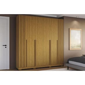 Guarda Roupa Casal 6 Portas (2 Ripadas) e 4 Gavetas Jamile Cinamomo - ACP