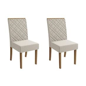 Cadeira Sala de Jantar Gardênia 2CAD149 Madeirado Kit 2 Un Canela/Linho Bege Caqui - Kappesberg