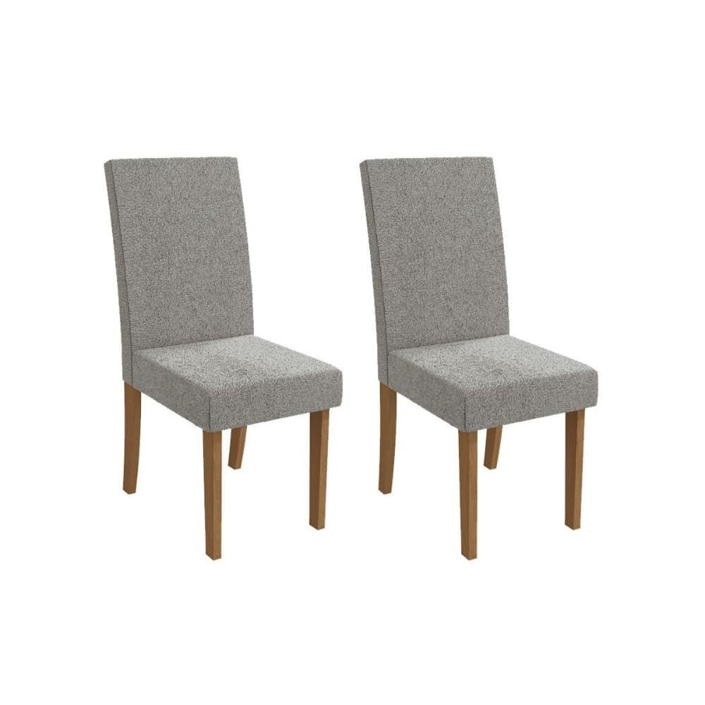 Cadeira Sala de Jantar Dália 2CAD131 Madeirado Kit 2 Un Canela/Boucle Cinza - Kappesberg