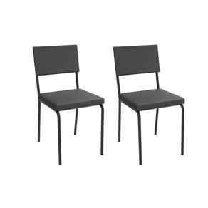 Cadeira Sala de Jantar Zaria 2C128PRF Aço Kit 2 Un Preto/ano Preto - Kappesberg