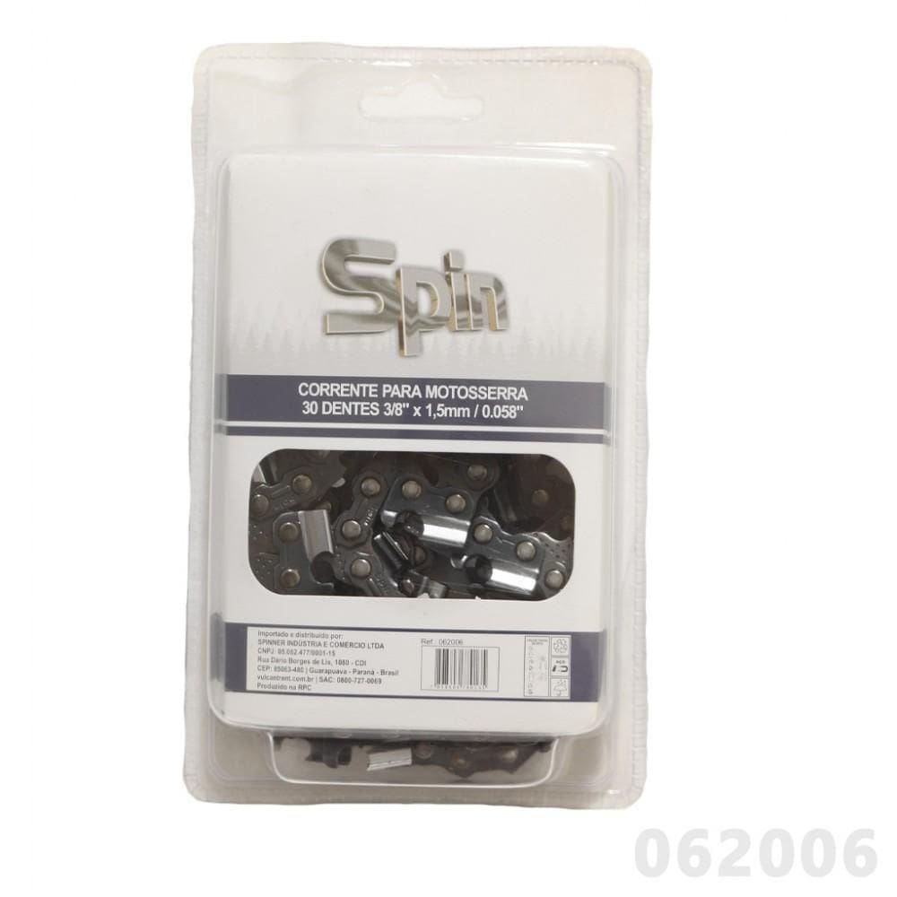 Corrente Motosserra 30 Dentes 3/8`` X 1,5Mm / 0.058`` - Spin