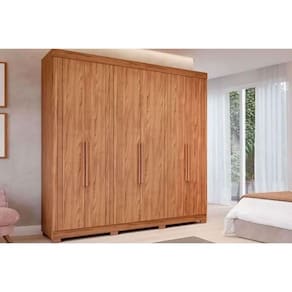 Guarda Roupa Casal 6 Portas e 6 Gavetas c/ Pés Cecilia Cinamomo - Panan