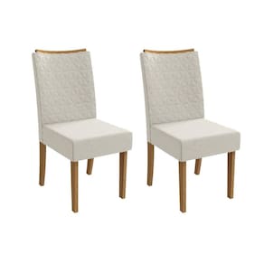 Cadeira Sala de Jantar Rosa 2CAD129 Madeirado Kit 2 Un Canela/Linho Bege Caqui - Kappesberg