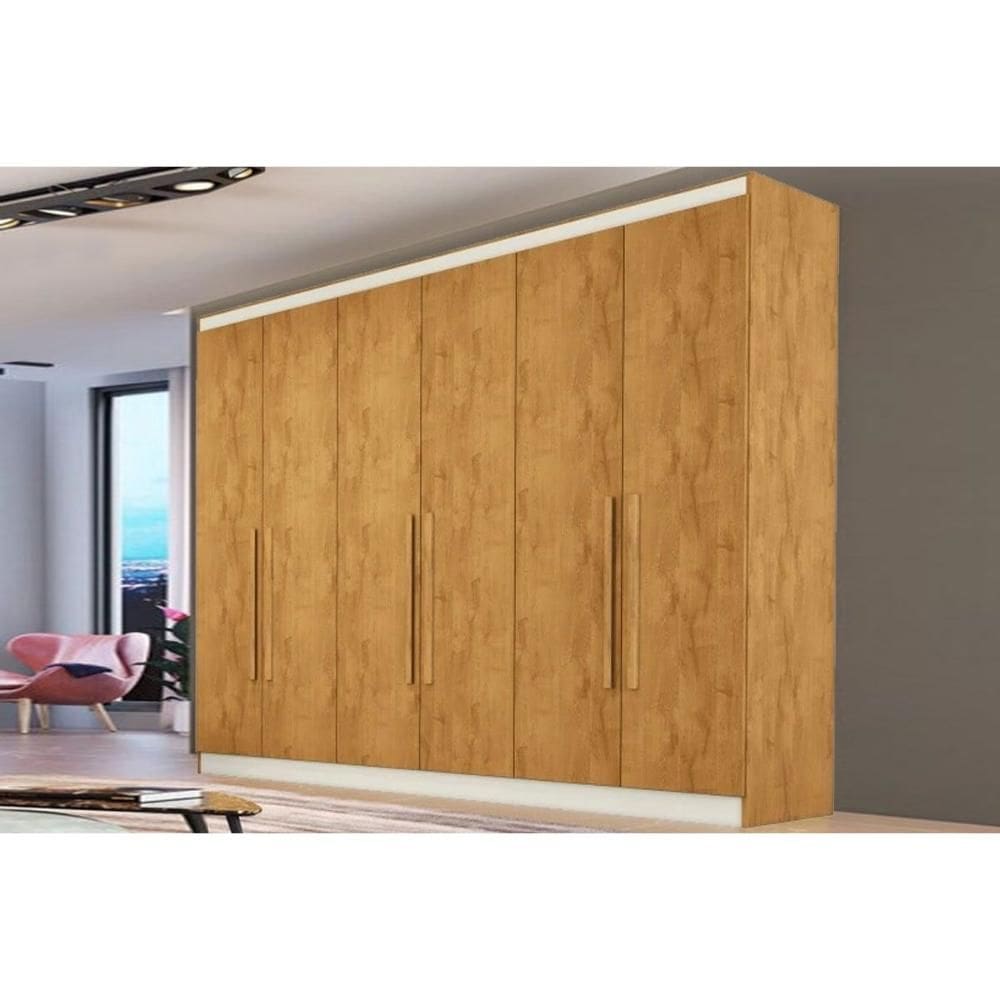 Guarda Roupa Casal 6 Portas e 4 Gavetas Oslo Peroba - Europa