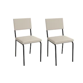 Cadeira Sala de Jantar Zaria 2C128PRF Aço Kit 2 Un Preto/ano Bege - Kappesberg