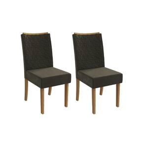 Cadeira Sala de Jantar Rosa 2CAD129 Madeirado Kit 2 Un Canela/Suede Grafite - Kappesberg