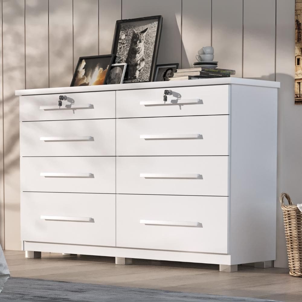 Comoda Monza 8 Gavetas Com Pés