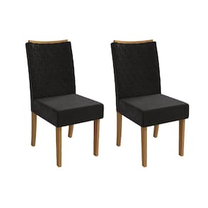 Cadeira Sala de Jantar Rosa 2CAD129 Madeirado Kit 2 Un Canela/Suede Preto - Kappesberg
