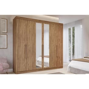 Guarda Roupa Casal 6 Portas (2 c/ Espelho) e 6 Gavetas Cecilia Cinamomo - Panan