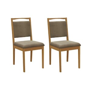 Cadeira Sala de Jantar Lina 2CMM008CA Premium Madeira Maciça Kit 2 Un Carvalho/Boucle Bege Fendi - Kappesberg