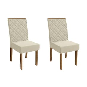 Cadeira Sala de Jantar Gardênia 2CAD149 Madeirado Kit 2 Un Canela/Linho Bege Argila - Kappesberg