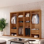 Closet Casal Hera Gold 4 gavetas e 8 prateleiras MDF Rufato