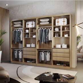 Closet Casal Fenix Premium 6 Gavetas 16 Prateleiras MDF Rufato