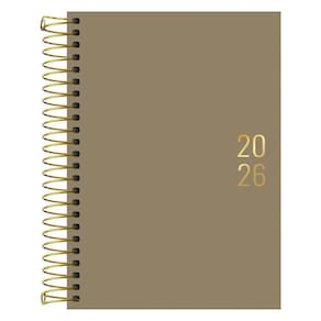 Agenda Diária 2026 Espiral M5 176Fls Napoli Bege Tilibra