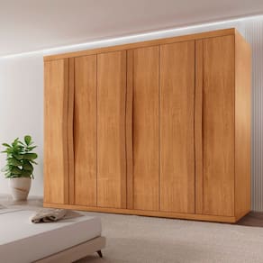 Guarda Roupa Casal Rommeo 100 MDF 6 Portas e 6 Gavetas Moderna Mobília