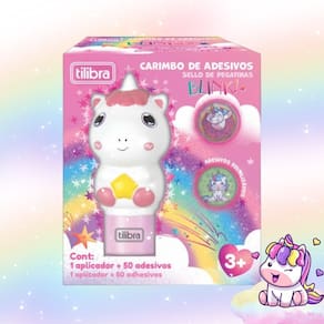 Carimbo de Adesivos Blink Unicórnio com 50 Adesivos Super Fofos e Mágicos - Tilibra | Papelaria | Divertido | Meninas |