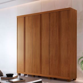 Guarda Roupa Casal Boston 6 Portas Com Pés MDF Moderna