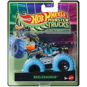 Hot Wheels Monster Trucks Brilha Skelesaurus - Mattel