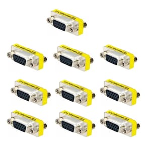 Kit 10 Emendas VGA HD15 Fêmea-Fêmea Alta Qualidade