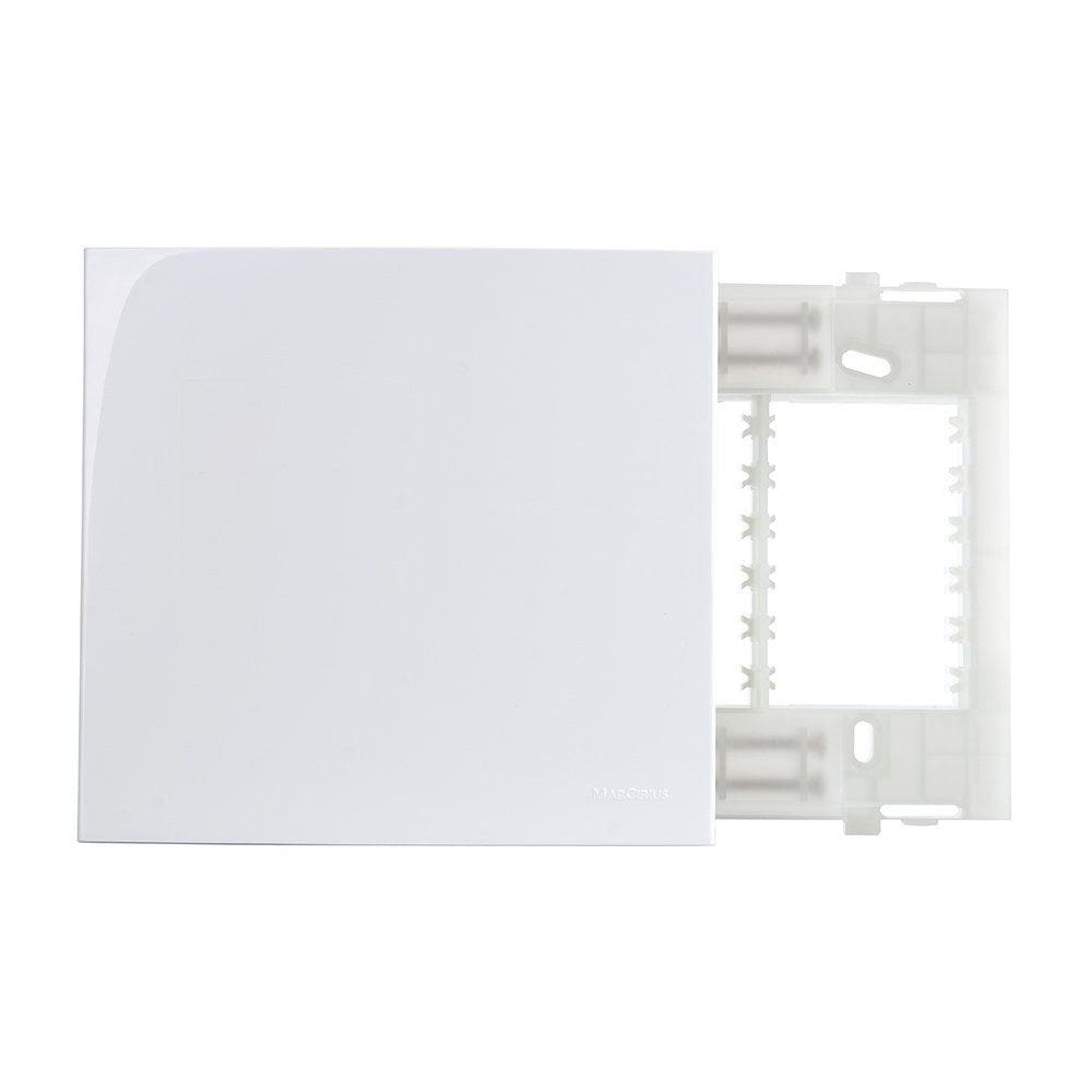 Placa Cega com Suporte MarGirius Sleek 4x4 Branca