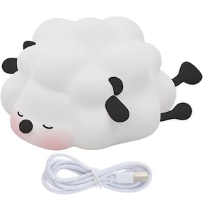 Luminaria Abajur Ovelhinha Fofa Touch Muda De Cor Usb Recarregavel Silicone Anti Alergica