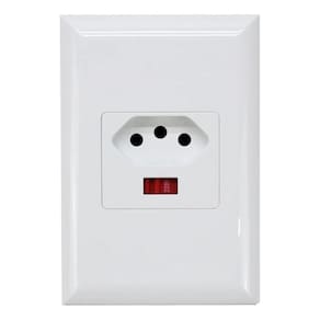 Tomada Bivolt 20A Com Seletor De Voltagem Cor Branco