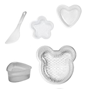 Kit 5 Moldes Para Arroz Onigiri Com Mini Colher