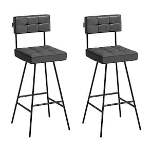 Kit 02 Banquetas Altas Creveland Assento Quadrado e Com Encosto EdeCasaMoveis