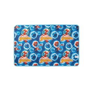 Tapete Infantil Dupla Face Impermeável Recreio 90x140cm - Jolitex - Homem Aranha Teia