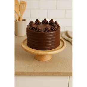 Prato Suporte para Bolo de Bambu 20x20x7,8cm - Jolitex MEK