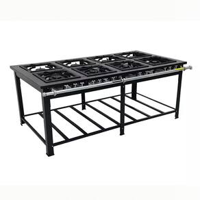 Fogão a Gás Baixa Pressão Industrial Maxi 40x40 8 Bocas 4 duplas M8D4 - Venâncio