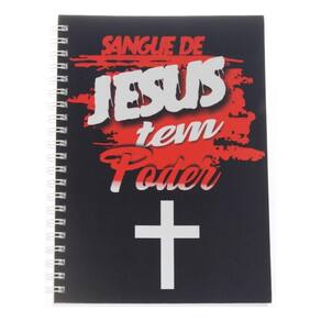 Caderno Capa Dura Universitário 1 Matéria Sangue De Jesus Tem Poder Cristão