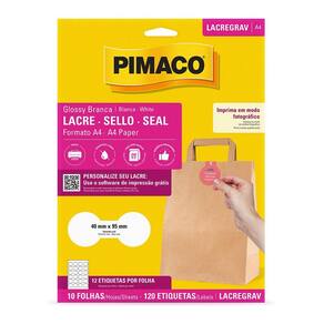 Etiqueta lacre glossy gravata A4 LACREGRAV 10 folhas Pimaco